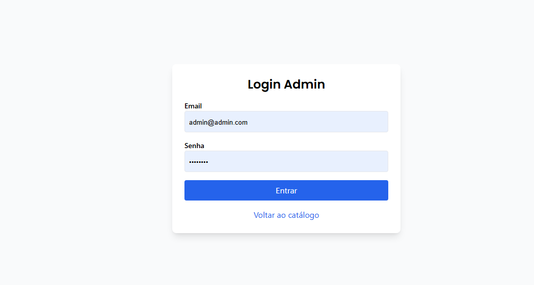 Login administrativo