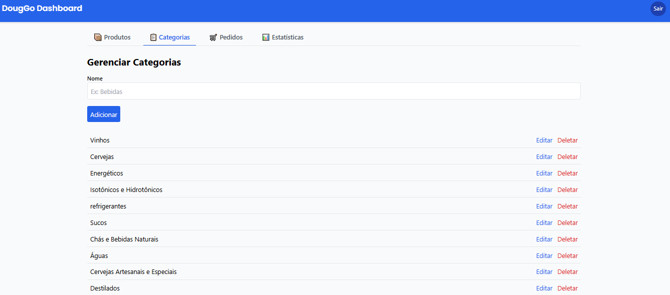 Gerenciar categorias